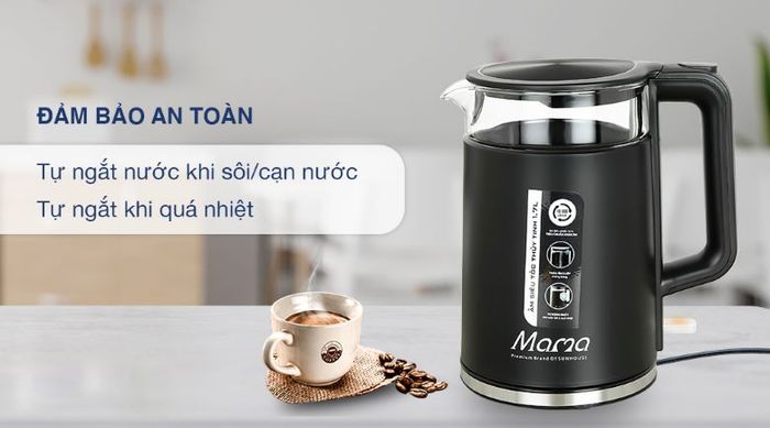 Chế độ an toàn - Bình đun siêu tốc Sunhouse Mama 1.7 lít SHD1330
