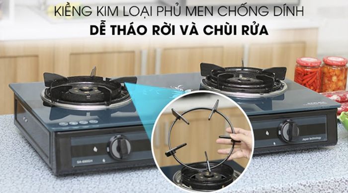 Bếp ga đôi Sakura SA-690GH kiềng bếp
