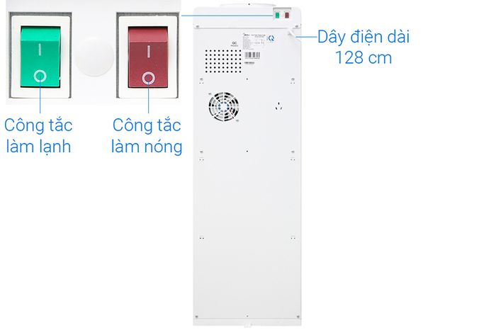 Hệ thống ;àm lạnh bằng chip điện tử - Cây nước nóng lạnh Midea YD1518S-X
