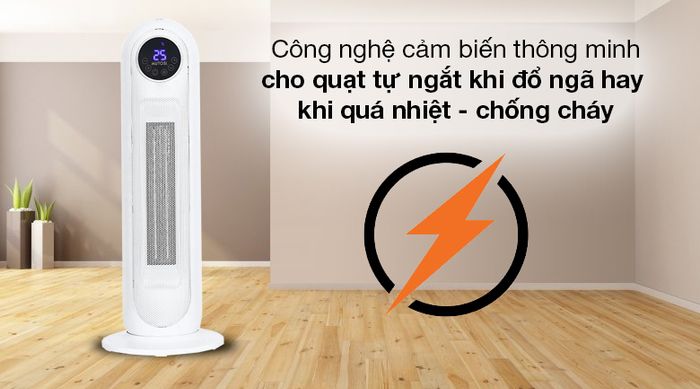 Quạt sưởi gốm ceramic Mutosi MCH-2200 - Quạt sưởi Mutosi tích hợp công nghệ cảm biến thông minh