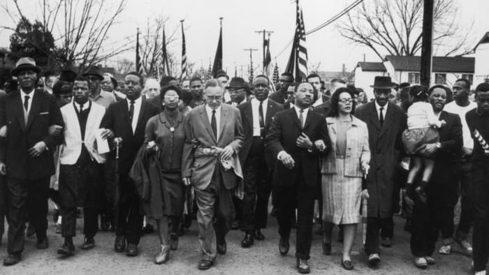 In March 1965, Martin Luther King Jr. and his wife, Coretta Scott King, led a march for Black voting rights from Selma, Alabama, to the state capital in Montgomery.