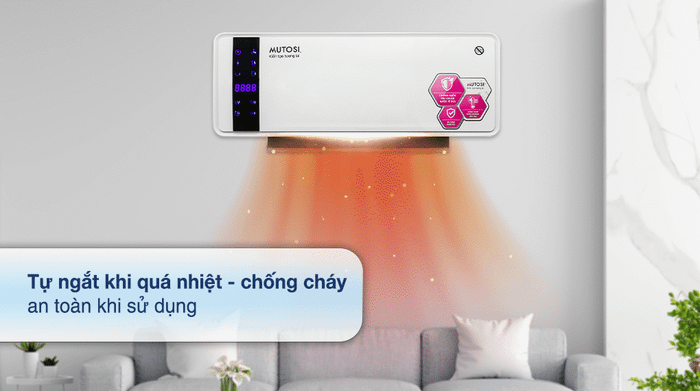 Máy sưởi gốm Ceramic Mutosi MCH-2000 - Tính năng an toàn