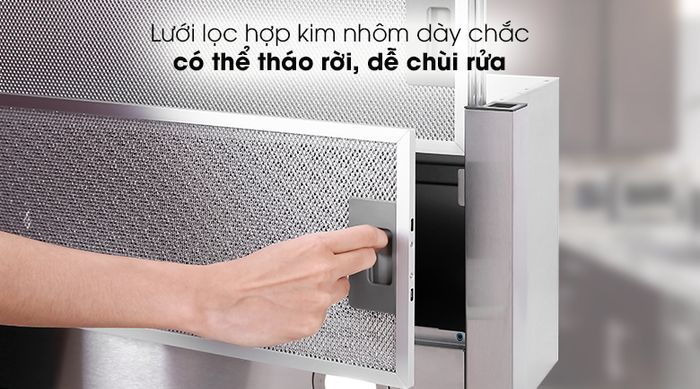 Máy hút mùi âm tủ BlueStone HOB-8725 - Lưới lọc bằng hợp kim nhôm 3 lớp không gỉ, nhẹ, lọc dầu mỡ hiệu quả, có thể tháo rời, tiện vệ sinh
