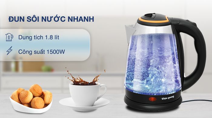 Bình đun siêu tốc Điện Quang 1.8 lít ĐQ EKT06 1518 BL - Dung tích