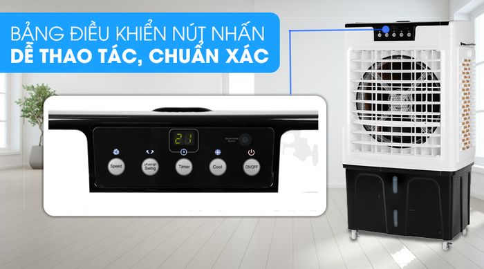 Bảng điều khiển nút nhấn - Quạt điều hòa Midea AC375-19CRH