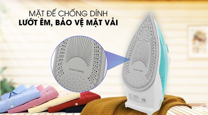 Mặt đế chống dính - Bàn ủi hơi nước Delites HJ-8058