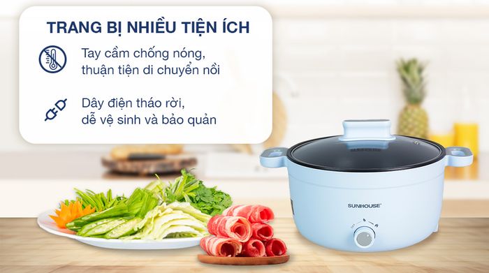 Nồi lẩu điện Sunhouse SHD4528 3.5 lít - Tiện ích