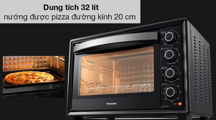 Lò nướng Panasonic NB-H3203KRA 32 lít - Khoang lò dung tích lớn 32 lít