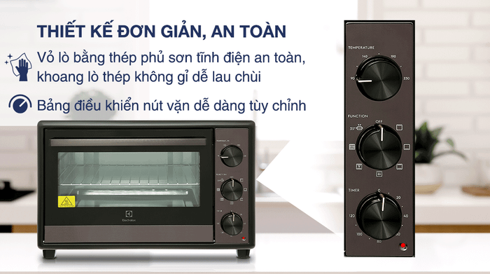 Lò nướng Electrolux EOT3218XG 32 lít - Thiết kế