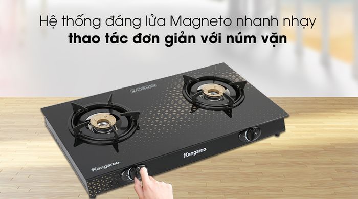 Bếp ga đôi Kangaroo KG8G1C - Đánh lửa Magneto