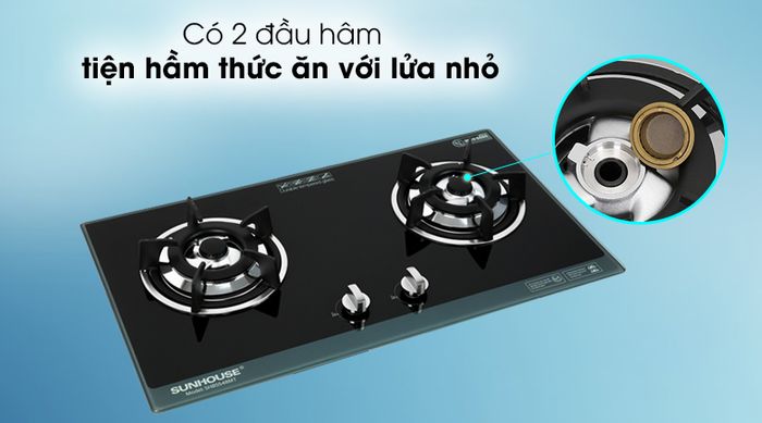 Bếp ga âm Sunhouse SHB5548MT - Có 2 đầu hâm
