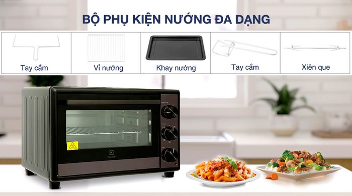 Lò nướng Electrolux EOT3218XG 32 lít - Bộ phụ kiện nướng