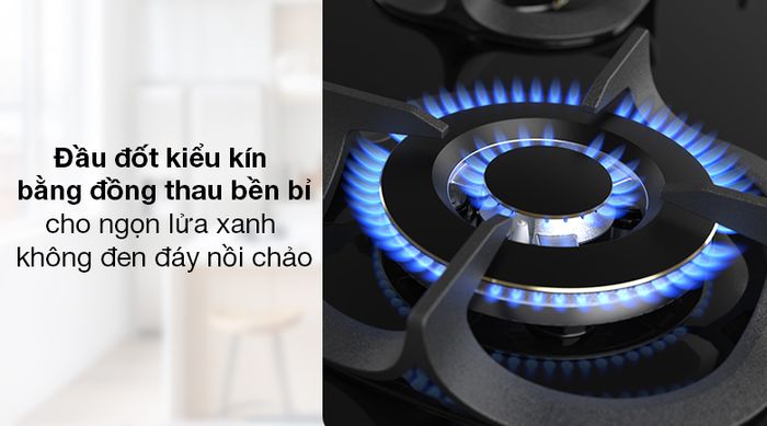 Bếp ga âm Electrolux EHG8321BC - Đầu đốt kiểu kín tiết kiệm ga