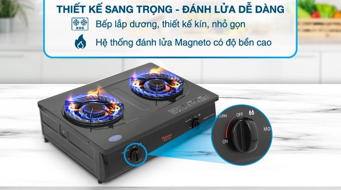 Nhỏ gọn, dễ dùng - Bếp ga đôi Paloma PA-6MEJ