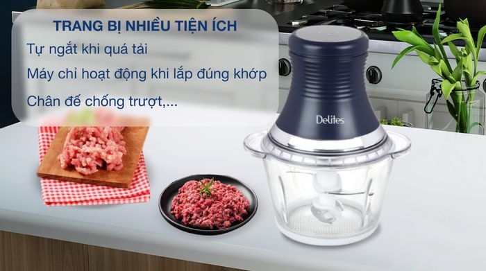 Máy xay thịt đa năng Delites LH101B 250W 1.2 lít - Tiện ích