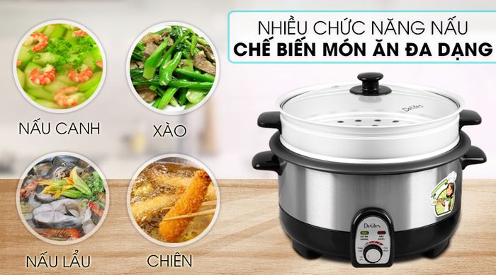 Nồi lẩu điện Delites CBR35-80 3.5 lít - Chức năng nấu đa dạng