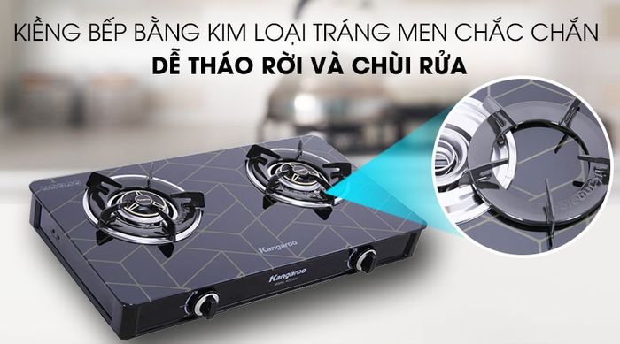 Kiềng bếp bằng kim loại tráng men - Bếp ga đôi Kangaroo KG526M