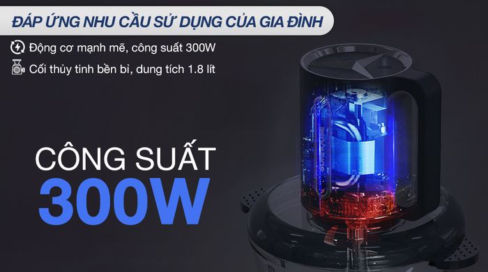 Đáp ứng nhu cầu sử dụng cho gia đình - Máy xay thịt đa năng Sunhouse SHD5403 300W 1.8 lít