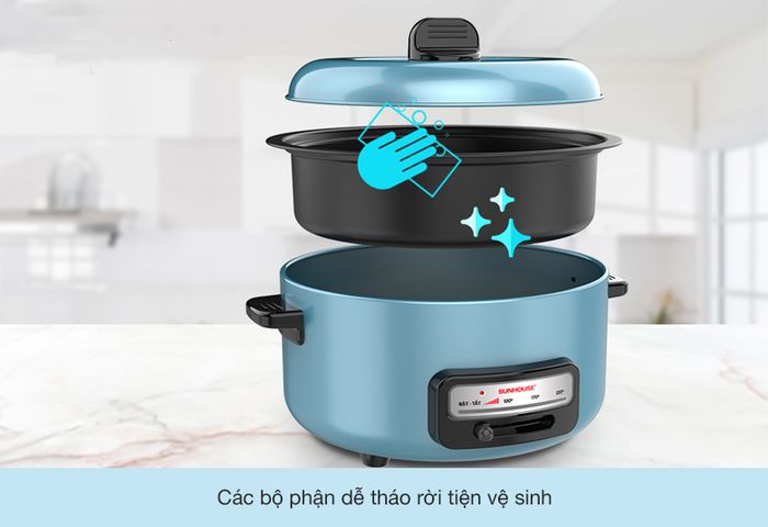 Nồi lẩu điện Sunhouse SHD4527 3.5 lít - Dễ tháo lắp, tiện vệ sinh