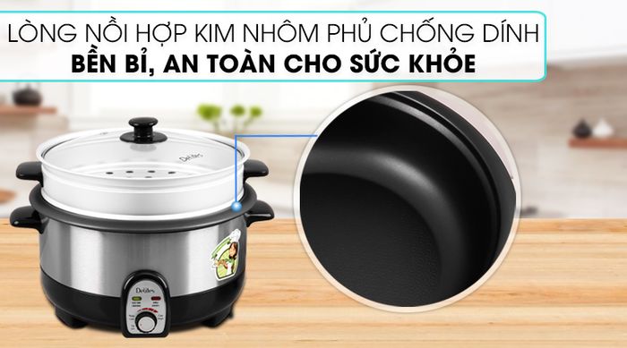 Nồi lẩu điện Delites CBR35-80 3.5 lít - Lòng nồii