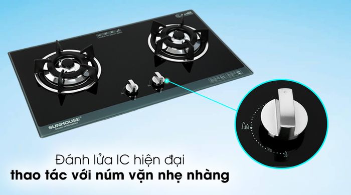 Bếp ga âm Sunhouse SHB5548MT - Đánh lửa IC hiện đại