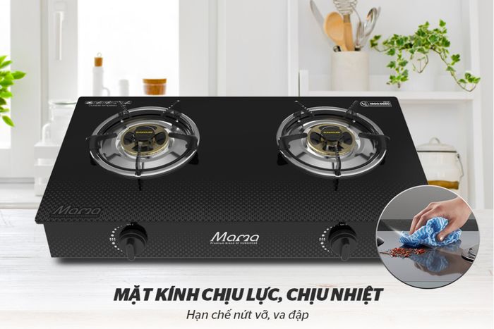 Bếp ga đôi Sunhouse Mama MMB3569MT - Chất liệu mặt bếp