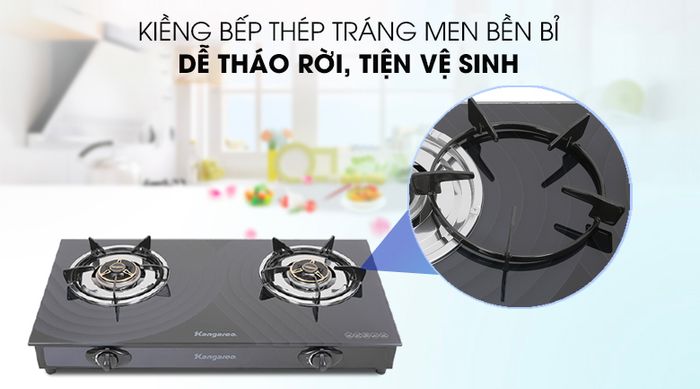 Bếp gas đôi Kangaroo KG519M - Kiềng bếp