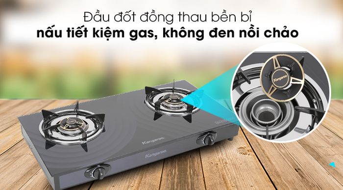 Đầu đốt bền bỉ - Bếp gas đôi Kangaroo KG519M