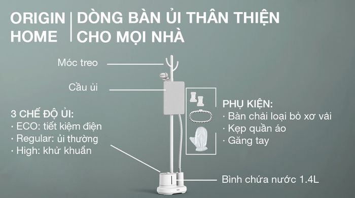 Bàn ủi hơi nước đứng Tefal IT3280E1 2000W - Đa dạng chế độ ủi