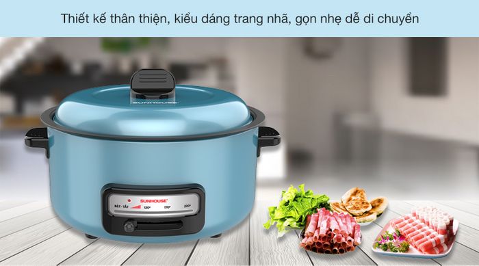 Nồi lẩu điện Sunhouse SHD4527 3.5 lít - Thiết kế hiện đại, gọn nhẹ