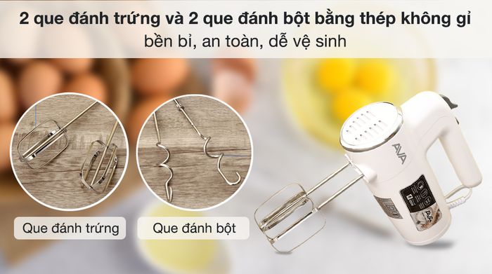 Máy đánh trứng AVA HM9103-GS - Que đánh trứng, trộn bột