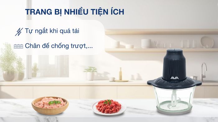Máy xay thịt đa năng AVA AM6103 300W 1.8 lít - Tiện ích