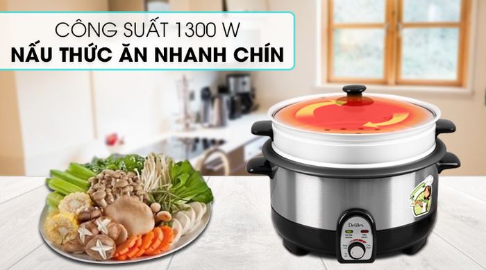 Nồi lẩu điện Delites CBR35-80 3.5 lít - Công suất