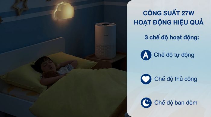 Máy lọc không khí Xiaomi Smart Air Purifier 4 compact EU (BHR5860EU) - Công suất, Chế độ hoạt động