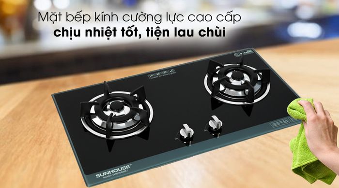 Bếp ga âm Sunhouse SHB5548MT - Mặt bếp gas bằng kính cường lực cao cấp