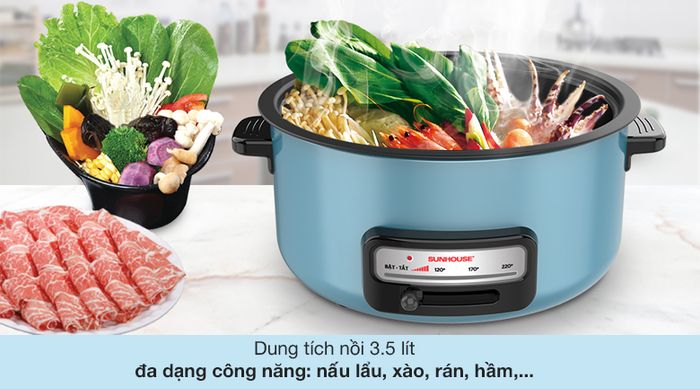 Nồi lẩu điện Sunhouse SHD4527 3.5 lít - Dung tích 3.5 lít