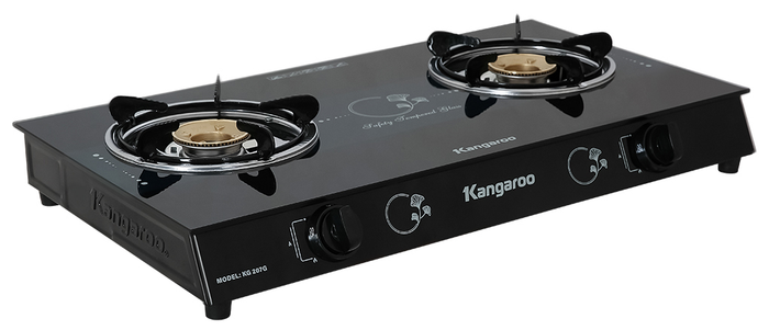 Bếp ga đôi Kangaroo KG207G - Mặt kính cường lực
