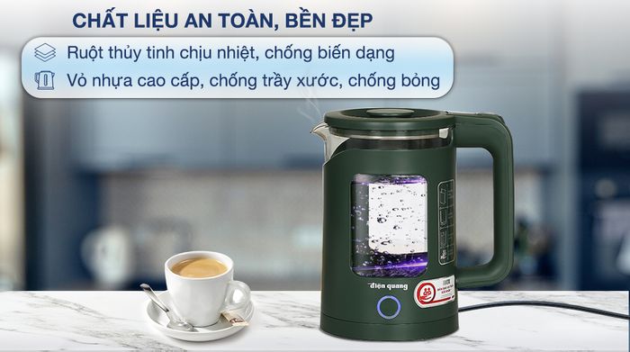 Bình đun siêu tốc Điện Quang 1.5 lít ĐQ EKT16 1515 MG - Chất liệu