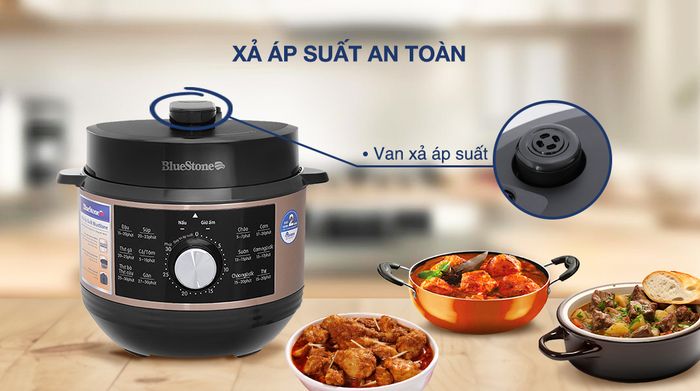 Nồi áp suất điện BlueStone PCB-5648 5 lít - Van xả áp suất