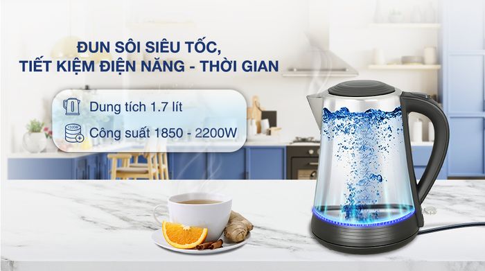 Bình đun siêu tốc Hafele 1.7 lít HS-K1703X - Dung tích
