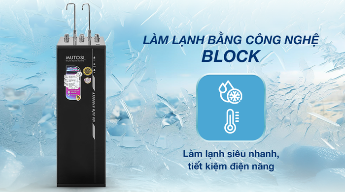 Máy lọc nước RO nóng nguội lạnh Hydrogen Mutosi MP-S1021H 10 lõi - Công nghệ Block