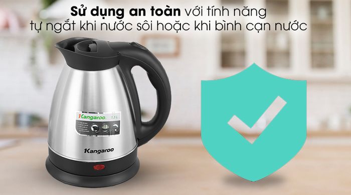 Bình đun siêu tốc Kangaroo 1.5 lít KG15SK3 - Sử dụng an toàn
