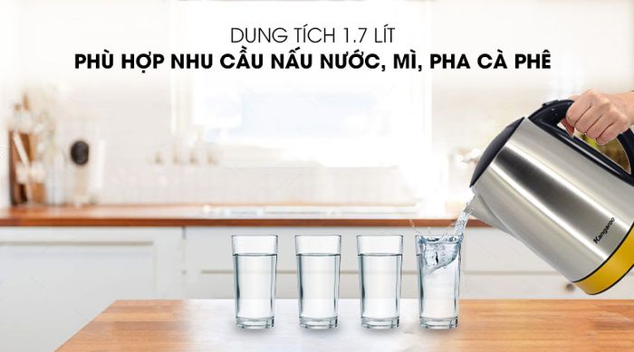 Dung tích 1.7 lít - Bình đun siêu tốc Kangaroo 1.7 lít KG642