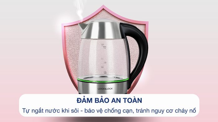 Bình đun siêu tốc Lock&Lock 1.8 lít EJK341 - Chế độ an toàn