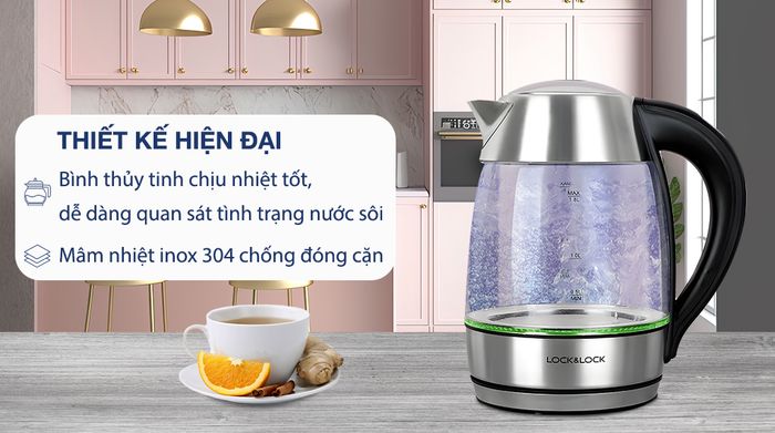 Bình đun siêu tốc Lock&Lock 1.8 lít EJK341 - Chất liệu