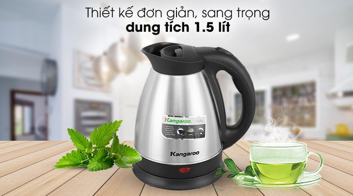 Bình đun siêu tốc Kangaroo 1.5 lít KG15SK3 - Thiết kế đơn giản, sang trọng