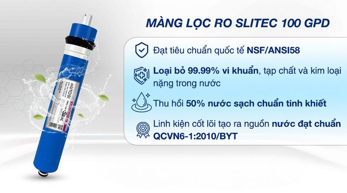 Máy lọc nước RO Hydrogen ion kiềm Mutosi MP-S1001H 10 lõi - Màng lọc RO
