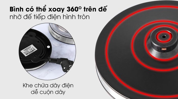 Đế tiếp điện - Bình đun siêu tốc Hafele T-602C 1,7L
