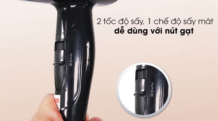 Máy sấy tóc Sunhouse SHD2306 - Có 2 tốc độ sấy, 1 chế độ sấy mát