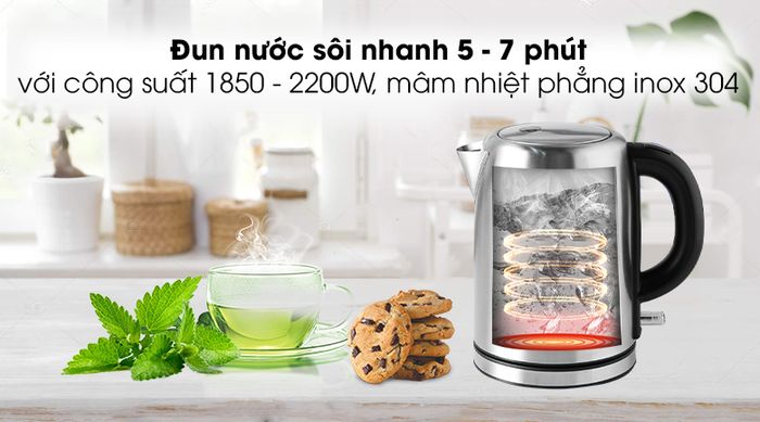 Công suất, mâm nhiệt Bình đun siêu tốc Hafele T-9017 1L